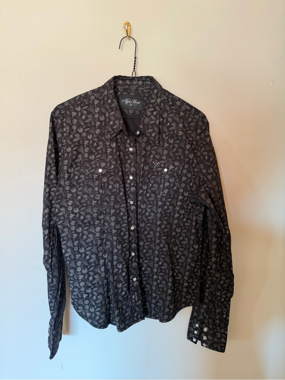 Rodeo Carte Black Leaf-Print Button-Down Shirt